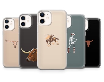 Western Handyhülle Rodeo Cowboy Country Cover für iPhone 16, 15, 14, 13, 12, 11 Samsung S25, S24, A56, A16 Pixel 9A, 9Pro XL, 8Pro, 8A