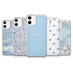 Blassblaue Handyhülle Soft Blue Serene für iPhone 16, 15, 14, 13, 12, 11, Samsung S24Ultra, S23FE, S22, A15, Pixel 9Pro XL, 8Pro, 7A