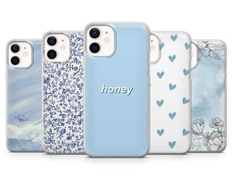 Coque de portable bleu pâle Serene Cover pour iPhone 15, 14, 13, 12, 11, Samsung S24, S23FE, S22, A15, A54, Pixel 8A, 8Pro, 7A 7Pro 6A