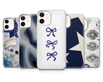 Navy Blau Handy Hülle Nautical Color Cover für iPhone 15, 14, 13, 12, 11, Samsung S24, S23FE, S22, A15, A54, Pixel 8A, 8Pro, 7A 7Pro 6A