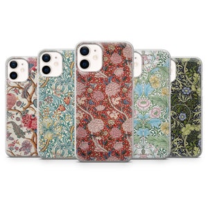 William Morris Coque de portable style Morris pour iPhone 15, 14, 13, 12, 11, Samsung S24, S23FE, S22, A15, A54, Pixel 8A, 8Pro, 7A 7Pro 6A image 1