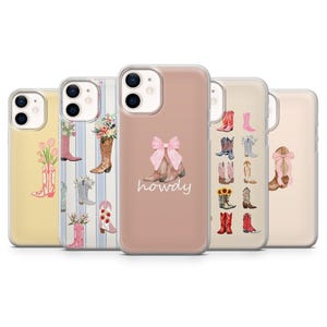 Capa de celular estilo cowboy com botas de cowgirl e capa de rodeio para iPhone 16, 15, 14, 13, 12, 11 Samsung S25, S24, A56, A16 Pixel 9A, 9Pro XL, 8Pro, 8A