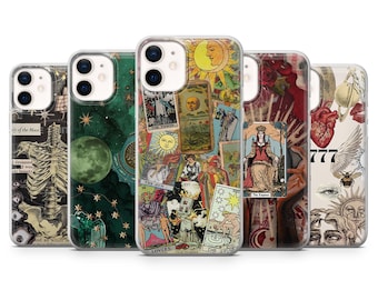 Tarot Phone Case Witchy Tarot Card Cover for iPhone 16, 15, 14, 13, 12, 11, Samsung S25, S24, S23, A15, Pixel 9Pro XL, 8A, 8Pro