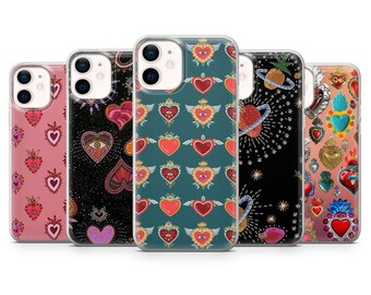 Sacred Heart Christianity Love Cover für iPhone 15, 14, 13, 12, 11, Samsung S24, S23FE, S22, A15 A54, Pixel 8A, 8Pro, 7A 7Pro