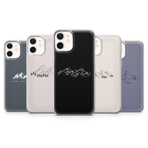 Niedliche Berge Handy Hülle Outdoor Wandern Cover für iPhone 16, 15, 14, 13, 12, 11, Samsung S24, S23FE, S22, A15, Pixel 9Pro XL 8Pro