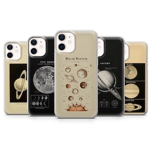 Custodia per telefono Retro Planets Universo Astronomia Cover per iPhone 16, 15, 14, 13, 12, 11, Samsung S25, S24, S23, A15 Pixel 9Pro XL, 8A, 8Pro