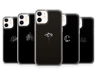 Charcoal Black Phone Case Plain Minimalist Cover for iPhone 16, 15, 14, 13, 12, 11, Samsung S24, S23, S22, A15, Pixel 9Pro XL, 8A, 8Pro, 7A