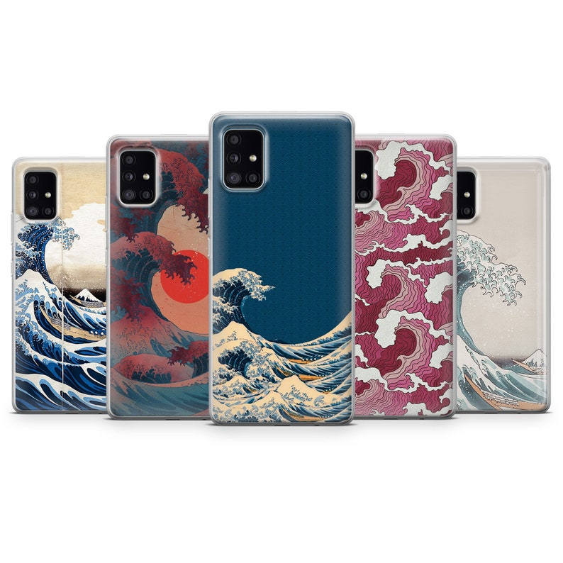 Japanische Wave Handyhülle Cool Wave Cover für iPhone 15, 14, 13, 12, 11, XR, 7, 8, Samsung S23, S22, S21FE, A53, A14, A13, Pixel 8, 7, 6A Bild 9