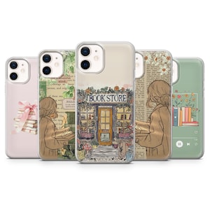 Book Phone Case Book Lover Bookscrap Read Art Cover for iPhone 16, 15, 14, 13, 12, 11, Samsung S25, S24, S23, A15 Pixel 9Pro XL, 8A