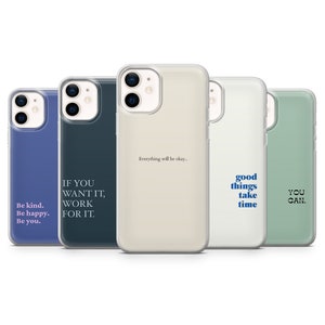 Custodia per telefono con citazioni motivazionali, cover ispiratrice per iPhone 16, 15, 14, 13, 12, 11, Samsung S24Ultra, S23FE, S22, A15, Pixel 9Pro XL, 8Pro