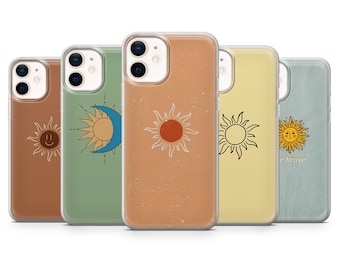 Sunshine Happy Phone Case Sun Cover for iPhone 16, 15, 14, 13, 12, 11, Samsung S24Ultra, S23FE, S22, A15, Pixel 9Pro XL, 8Pro, 7A