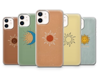 Étui de protection solaire Sunshine Happy pour iPhone 15, 14, 13, 12, 11, Samsung S24, S23FE, S22, A15, A54, Pixel 8A, 8Pro, 7A 7Pro 6A