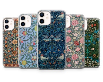 Étui pour téléphone William Morris vintage Art Cover pour iPhone 15, 14, 13, 12, 11, Samsung S24, S23FE, S22, A15, A54, Pixel 8A, 8Pro, 7A 7Pro 6A