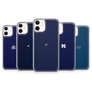 Custodia per telefono blu navy, custodia minimalista semplice blu scuro per iPhone 16, 15, 14, 13, 12, 11, Samsung S25, S24, S23 A15 Pixel 9Pro XL, 8A 8Pro