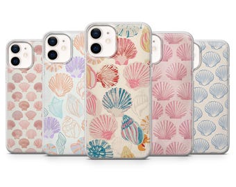 Sea Shell Phone Case Ocean Beachy Cover for iPhone 16, 15, 14, 13, 12, 11, Samsung S24Ultra, S23FE, S22, A15, Pixel 9Pro XL, 8Pro