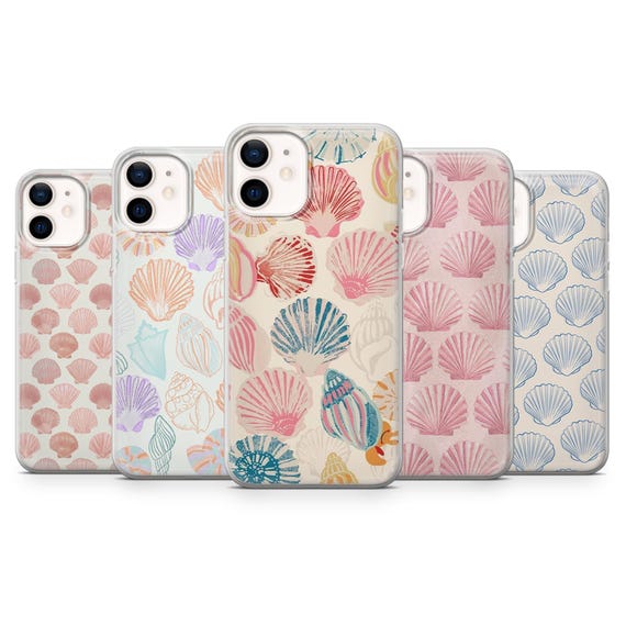 Sea Shell Phone Case Ocean Beachy Cover for iPhone 16, 15, 14, 13, 12, 11, Samsung S24Ultra, S23FE, S22, A15, Pixel 9Pro XL, 8Pro