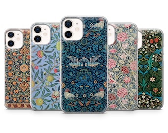 William Morris Phone Case Vintage Floral Morris Pattern Cover for iPhone 16, 15, 14, 13, 12, 11 Samsung S25, S24, S23 Pixel 9Pro XL, 8A 8Pro