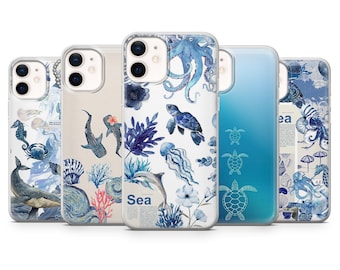 Ocean Sea Life Cover für iPhone 16, 15, 14, 13, 12, 11 Samsung S25, S24, A56, A16 Pixel 9A, 9Pro XL, 8Pro, 8A