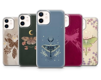 Moth Phone Case Dragonfly Witchy Spiritual Cover for iPhone 16, 15, 14, 13, 12, 11 Samsung S25, S24, A56, A16 Pixel 9A, 9Pro XL, 8Pro, 8A