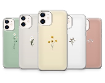 Süße Blumen Handy Hülle Frühlings Blumen Cover für iPhone 15, 14, 13, 12, 11, Samsung S24, S23FE, S22, A15, A54, Pixel 8A, 8Pro, 7A, 7Pro, 6A