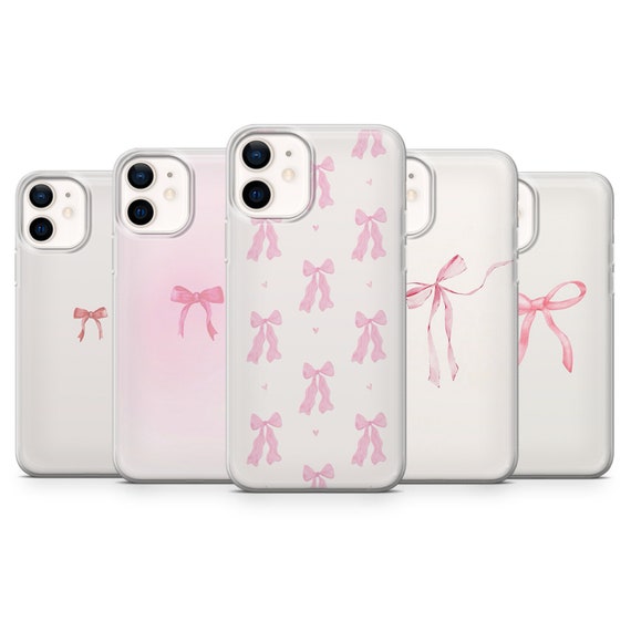 Custodia NITITOP Per IPhone 16 Con Fiocco Nastro - Design IMD Antiurto, Rigida Trasparente Rosa Ciliegia Per Donne