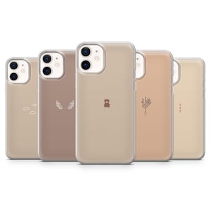 Custodia per telefono marrone chiaro, custodia beige minimalista e sottile per iPhone 16, 15, 14, 13, 12, 11, Samsung S24, S23FE, S22, A15, Pixel 9Pro XL, 8A 8Pro