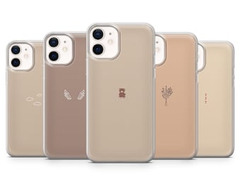 Light Brown Phone Case Minimalist Beige Subtle Cover for iPhone 16, 15, 14, 13, 12, 11, Samsung S24, S23FE, S22, A15, Pixel 9Pro XL, 8A 8Pro