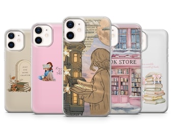 Book Lover Phone Case Reader Literary Bookish Cover for iPhone 16, 15, 14, 13, 12, 11 Samsung S25, S24, S23 A15 Pixel 9Pro XL, 8A, 8Pro