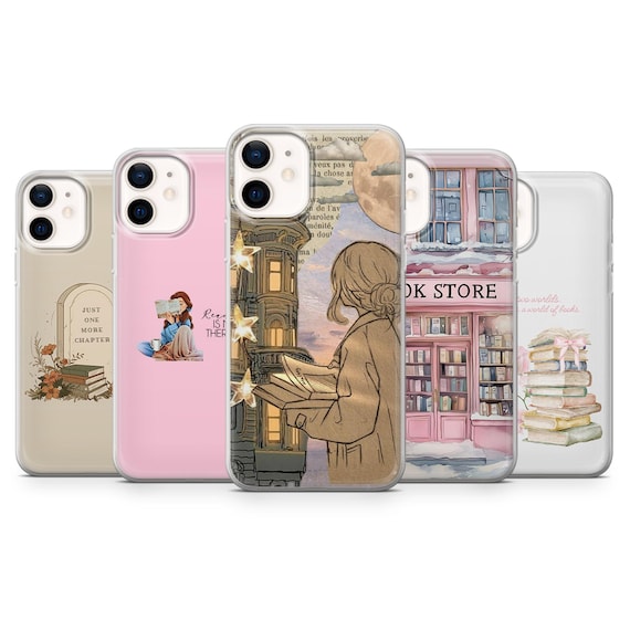 Book Lover Phone Case Reader Literary Bookish Cover for iPhone 16, 15, 14, 13, 12, 11 Samsung S25, S24, S23 A15 Pixel 9Pro XL, 8A, 8Pro