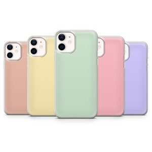 Schlichte Farbe Handy Hülle Pastellfarben Cover für iPhone 16, 15, 14, 13, 12, 11, Samsung S23FE, S22, A54, A15, Pixel 9Pro, 8Pro, 7A, 6A