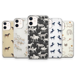 Custodia per telefono equestre con stampa artistica di cavalli per iPhone 16, 15, 14, 13, 12, 11, Samsung S25, S24, A56, A16, Pixel 9A, 9Pro XL, 8Pro, 8A
