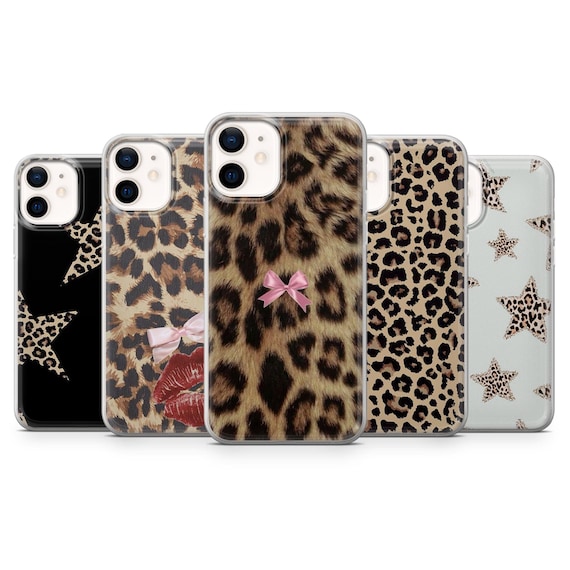 ZhuoFan Funda Para IPhone 15 6,1'', Aesthetic Striped Leopardo Dibujos Print Mujeres Niñas Diseño 2 In 1 Linda Carcasa Antigolpes Bumper Protección Silicona Case, Caqui