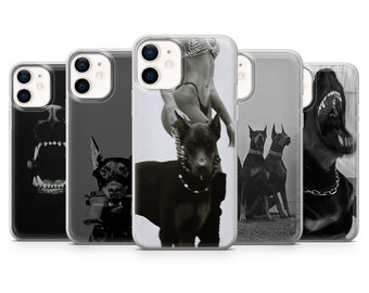 Étui pour téléphone Doberman pour chien pour iPhone 15, 14, 13, 12, 11, XR, 7, 8, Samsung S23, S22, S21FE, A53, A14, A13, Pixel 8, 7, 6A