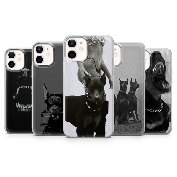 Dobermann Hund Handyhülle Haustier Cover für iPhone 15, 14, 13, 12, 11, XR, 7, 8, Samsung S23, S22, S21FE, A53, A14, A13, Pixel 8, 7, 6A