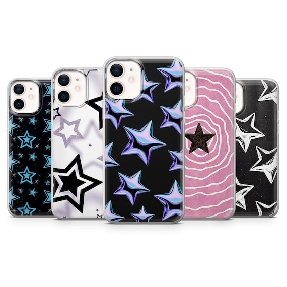 Y2K Stars Phone Case Trendy Stars Grunge Cover for iPhone 16, 15, 14, 13,  12, 11 Samsung S25, S24, A56, A16 Pixel 9A, 9Pro XL, 8Pro, 8A