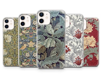 Étui pour téléphone William Morris vintage Art Cover pour iPhone 15, 14, 13, 12, 11, Samsung S24, S23FE, S22, A15, A54, Pixel 8A, 8Pro, 7A 7Pro 6A