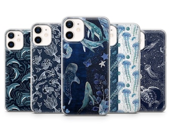 Underwater World Phone Case Sea Creature Cover for iPhone 16, 15, 14, 13, 12, 11, Samsung S24Ultra, S23FE, S22, A15, Pixel 9Pro XL, 8Pro, 7A