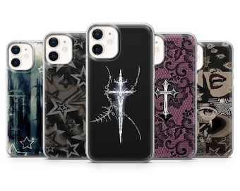 Goth Emo Phone Case Sigilism Cyber Gothcore Cover for iPhone 16, 15, 14, 13, 12, 11, Samsung S24, S23, S22, A16, Pixel 9Pro XL, 8A, 8Pro