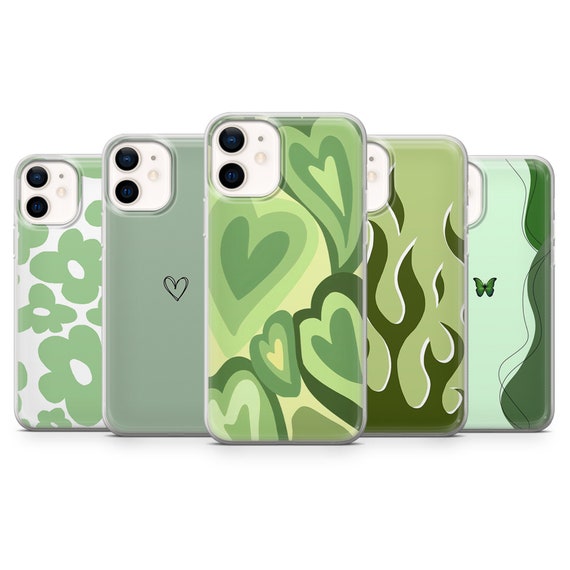 Custodia IPhone 14 Pro Max Allegra Rosa Con Cuori Verdi – Morbida TPU, Donna