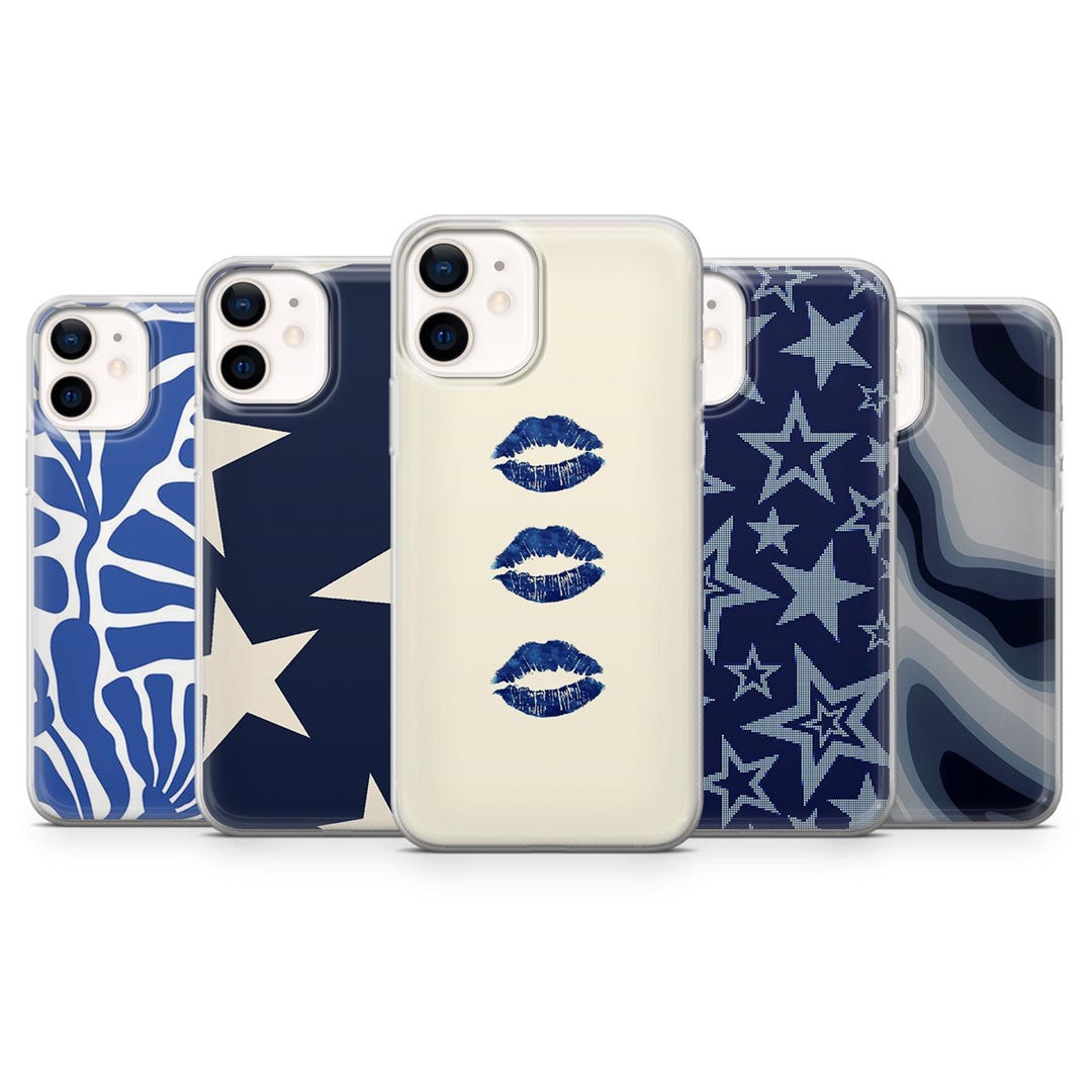 Navy Blue Phone Case Deep Blue Classy Cover for iPhone 16, 15, 14