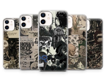Funda para teléfono estilo grunge, moderna y gótica retro para iPhone 16, 15, 14, 13, 12, 11, Samsung S24Ultra, S23FE, S22, A15, Pixel 9Pro XL, 8Pro