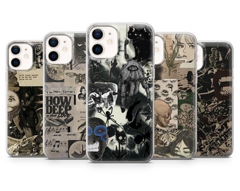 Coque de portable rétro gothique grunge pour iPhone 15, 14, 13, 12, 11, Samsung S24, S23FE, S22, A54, A25, Pixel 8A, 8Pro, 7A, 7Pro