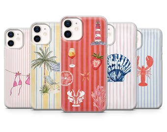Summer Phone Case Beach Ocean Coastal Cover for iPhone 16, 15, 14, 13, 12, 11 Samsung S25, S24, A56, A16 Pixel 9A, 9Pro XL, 8Pro, 8A