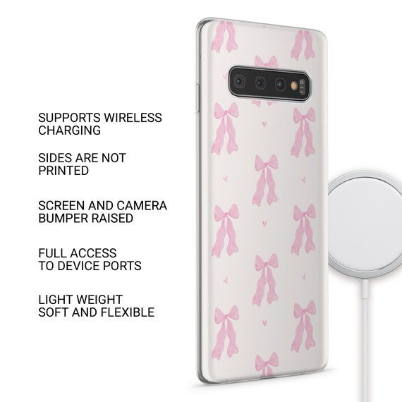 Custodia NITITOP Per IPhone 16 Con Fiocco Nastro - Design IMD Antiurto, Rigida Trasparente Rosa Ciliegia Per Donne