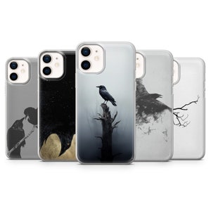 Corvid Blackbird Phone Case Crow Raven Cover for iPhone 16, 15, 14, 13, 12, 11, Samsung S24, S23FE, S22, A15, Pixel 9Pro XL, 8Pro, 7A