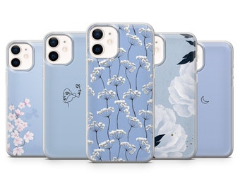 Coque de portable bleu pastel Serene Blue Cover pour iPhone 15, 14, 13, 12, 11, XR, 7, 8, Samsung S23, S22, S21FE, A53, A14, A13, Pixel 8, 7