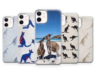 Kangaroo Phone Case Australia Traveler Cover for iPhone 15, 14, 13, 12, 11, Samsung S24, S23FE, S22, A15, A54, Pixel 8A, 8Pro, 7A 7Pro 6A