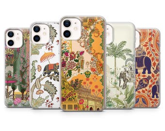 Indian Phone Case Hindu Art Elephant Cover for iPhone 16, 15, 14, 13, 12, 11 Samsung S25, S24, A56, A16 Pixel 9A, 9Pro XL, 8Pro, 8A