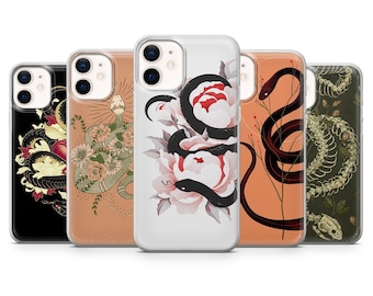 Python Phone Case Snake Plant Cover for iPhone 15, 14, 13, 12, 11, Samsung S24Ultra, S23FE, S22, A15, A54, A25, Pixel 8A, 8Pro, 7A, 7Pro, 6A