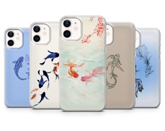 Koi Fish-telefoonhoesje Goldfish Asian Art Cover – Geschikt voor iPhone 16, 15, 14, 13, 12, 11 | Samsung S25, S24, A16, A56 | Pixel 9A, 8Pro, 7A 6A
